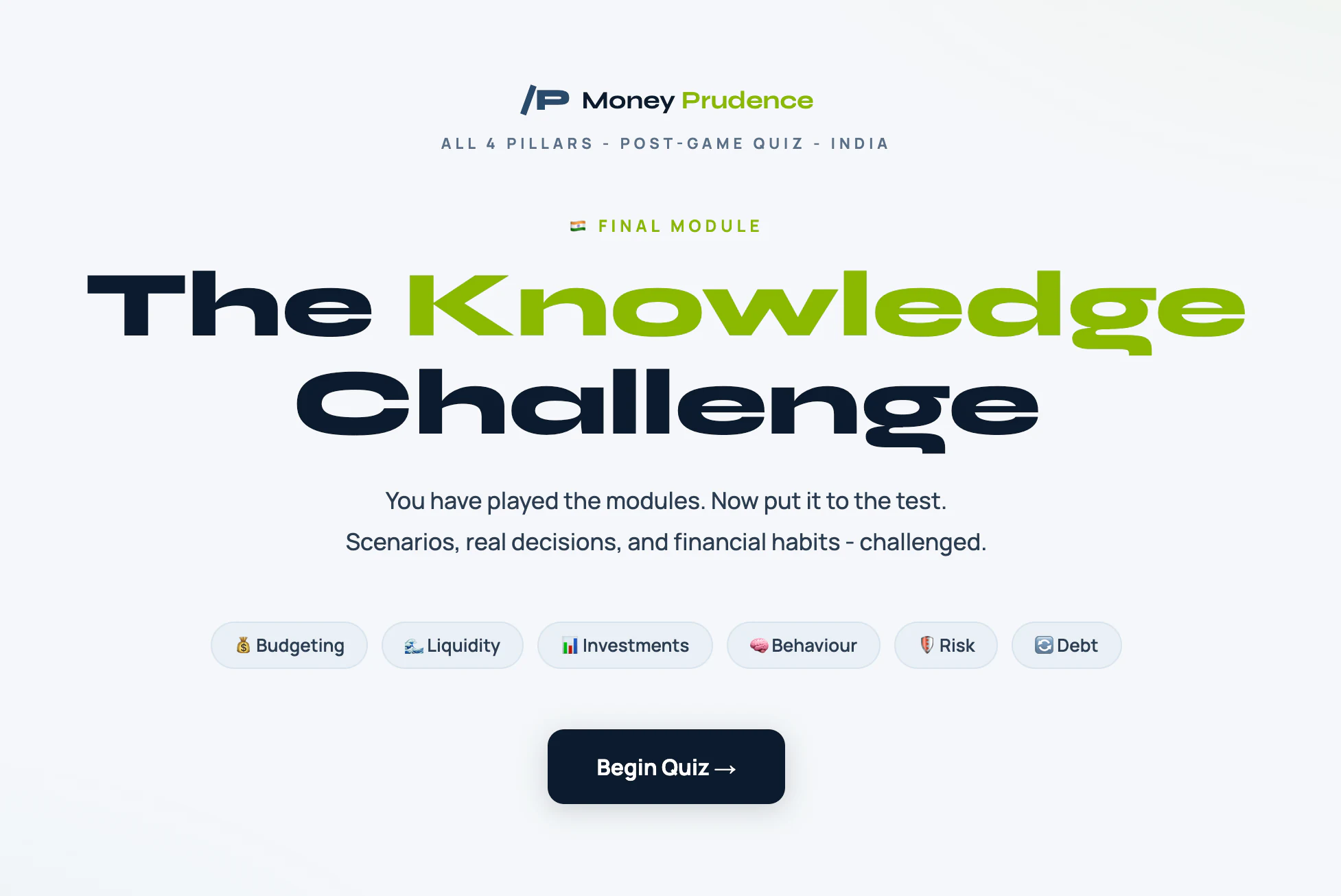 Final knowledge challenge quiz
